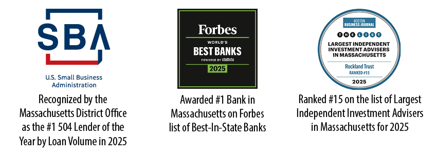 Rockland Trust recognized business awards.